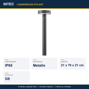 Palo da esterno 70cm IP65 G9 4 luci UNDERWOOD Antracite e Bronzo - Intec - foto 2
