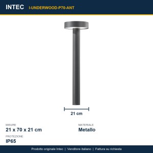 Palo da esterno 70cm IP65 G9 4 luci UNDERWOOD Antracite e Bronzo - Intec - foto 3