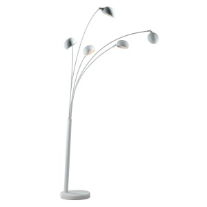 Piantana 5 luci E14 in marmo e metallo ERACLE Bianco e Nero - Luce Ambiente e Design