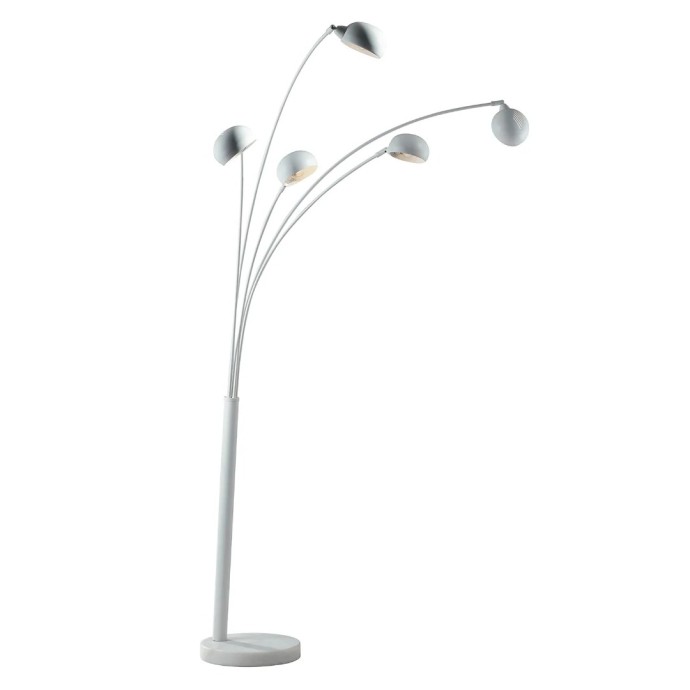 Piantana 5 luci E14 in marmo e metallo ERACLE Bianco e Nero - Luce Ambiente e Design