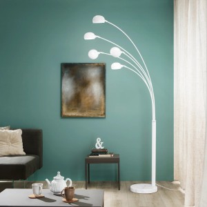 Piantana 5 luci E14 in marmo e metallo ERACLE Bianco e Nero - Luce Ambiente e Design - foto 2