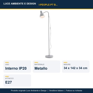Piantana metallo E27 IP20 PEOPLE Bianco, Grigio e Nero - Luce Ambiente e Design - foto 2