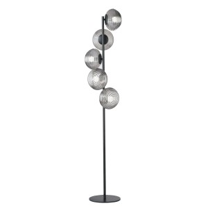 Piantana 5 luci E27 RIPPLE Nero e Oro - Luce Ambiente e Design