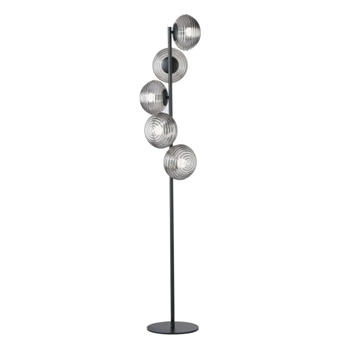Piantana 5 luci E27 RIPPLE Nero e Oro - Luce Ambiente e Design