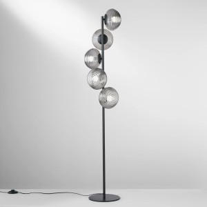 Piantana 5 luci E27 RIPPLE Nero e Oro - Luce Ambiente e Design - foto 2