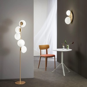 Piantana 5 luci E27 RIPPLE Nero e Oro - Luce Ambiente e Design - foto 3