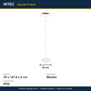 Piantana solare da esterno LED 3W 3000K IP54 JIN Bianco e Nero - Intec - foto 3