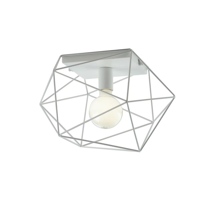 Plafoniera E27 in metallo IP20 ABRAXAS Bianco e Oro - Luce Ambiente e Design