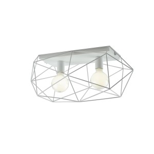 Plafoniera ABRAXAS 2 luci IP20 E27 Bianco e Oro - Luce Ambiente e Design
