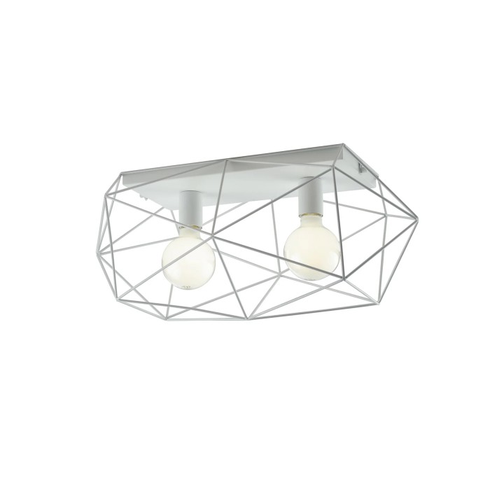 Plafoniera ABRAXAS 2 luci IP20 E27 Bianco e Oro - Luce Ambiente e Design
