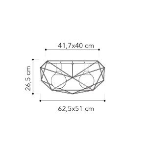 Plafoniera ABRAXAS 2 luci IP20 E27 Bianco e Oro - Luce Ambiente e Design - foto 5