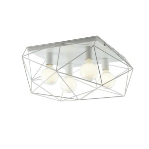 Plafoniera 4 luci E27 in metallo IP20 ABRAXAS Bianco e Oro - Luce Ambiente e Design