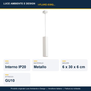 Sospensione GU10 in metallo 30 cm IP20 FLUKE Bianco, Bronzo e Nero - Luce Ambiente e Design - foto 2