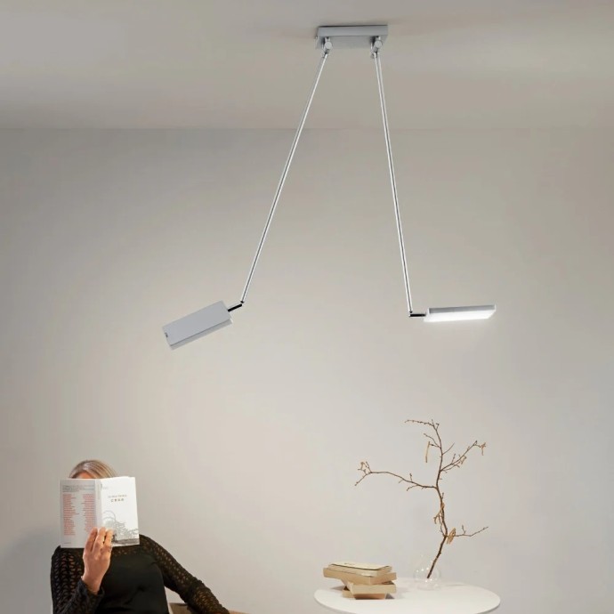 Plafoniera LED 2x18W 3000K 2 luci IP20 BOOK Grigio e Oro - Luce Ambiente e Design