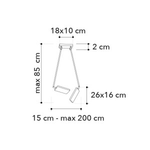 Plafoniera LED 2x18W 3000K 2 luci IP20 BOOK Grigio e Oro - Luce Ambiente e Design - foto 4
