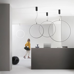 Sospensione LED 29W CCT Ø60 cm Bianco e Nero - Luce Ambiente e Design - foto 2
