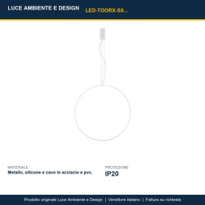 Sospensione LED CCT 39W Ø80 cm Bianco e Nero - Luce Ambiente e Design - foto 3