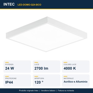 Plafoniera LED da bagno 24W 4000K IP44 DOMO Bianco e Nero - Intec - foto 2