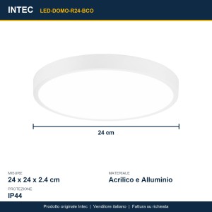 Plafoniera LED da bagno 24W 4000K rotonda IP44 DOMO Bianco e Nero - Intec - foto 3