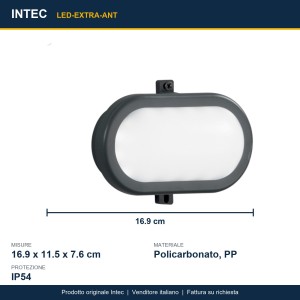 Plafoniera da esterno LED 14W IP54 4000K Antracite e Bianco - Intec - foto 3