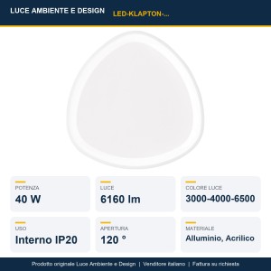 Plafoniera LED CCT 40W 45 cm KLAPTON Bianco e Nero - Luce Ambiente e Design - foto 2
