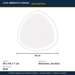 Plafoniera LED CCT 40W 45 cm KLAPTON Bianco e Nero - Luce Ambiente e Design - foto 3