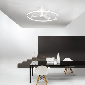 Plafoniera LED con ventilatore CCT 80W MAGNUS Bianco e Nero - Intec - foto 5