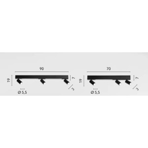 Applique da interno LED 5 luci CCT 90 cm Bianco e Nero - Luce Ambiente e Design - foto 5