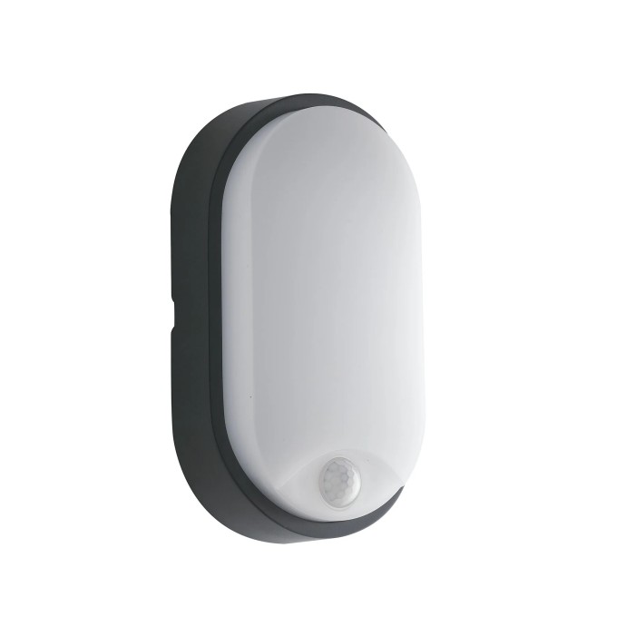 Plafoniera da esterno LED 14W 4000K IP54 con sensore Antracite e Bianco - Intec