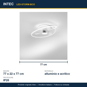 Plafoniera LED con ventilatore CCT IP20 STORM Bianco e Nero - Intec - foto 3