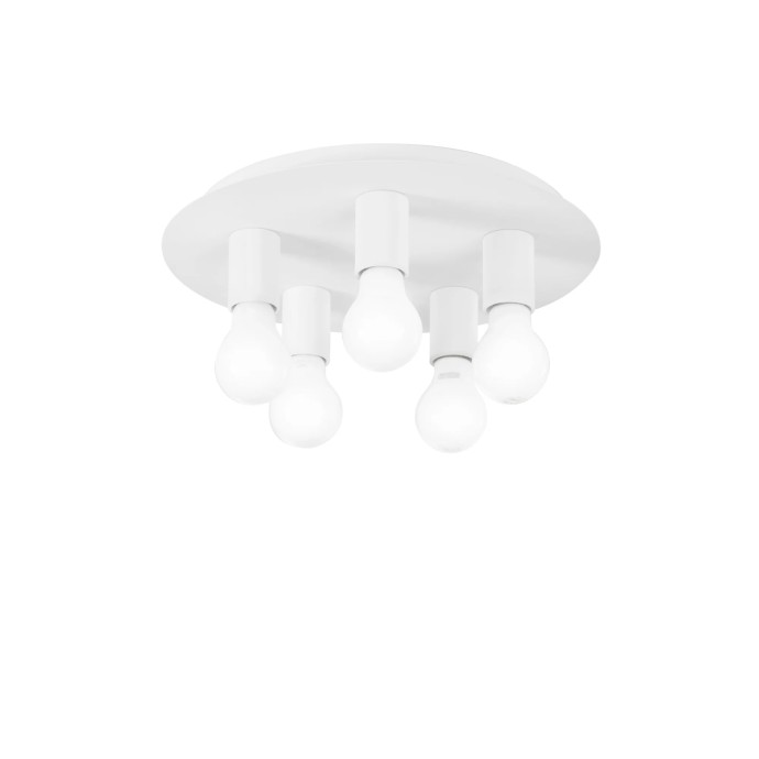 Plafoniera 5 luci E27 IP20 STRIKE Bianco, Nero e Oro - Luce Ambiente e Design