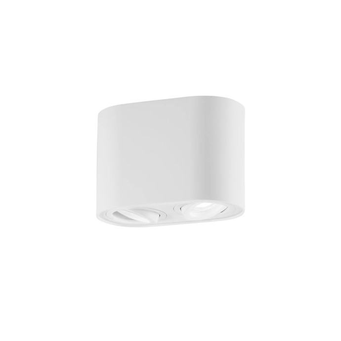 Plafoniera 2 luci GU10 in alluminio IP20 TOWN Bianco e Nero - Intec