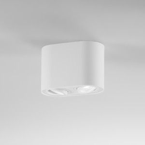 Plafoniera 2 luci GU10 in alluminio IP20 TOWN Bianco e Nero - Intec - foto 4