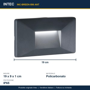 Segnapassi LED da esterno 4W CCT 3000/4000K IP65 BREEN Antracite, Bianco e Bronzo - Intec - foto 3