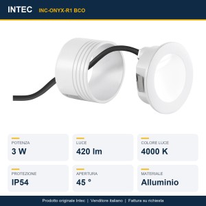 Incasso da esterno LED 3W 4000K IP54 ONYX Bianco e Nero - Intec - foto 2