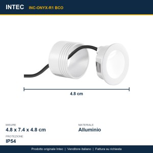 Incasso da esterno LED 3W 4000K IP54 ONYX Bianco e Nero - Intec - foto 3