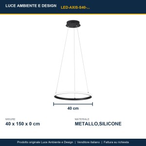 Sospensione LED Axis 29W CCT Ø40cm Nero e Oro - Luce Ambiente e Design - foto 3
