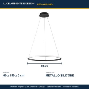 Sospensione LED CCT Ø60 cm Nero e Oro - Luce Ambiente e Design - foto 3