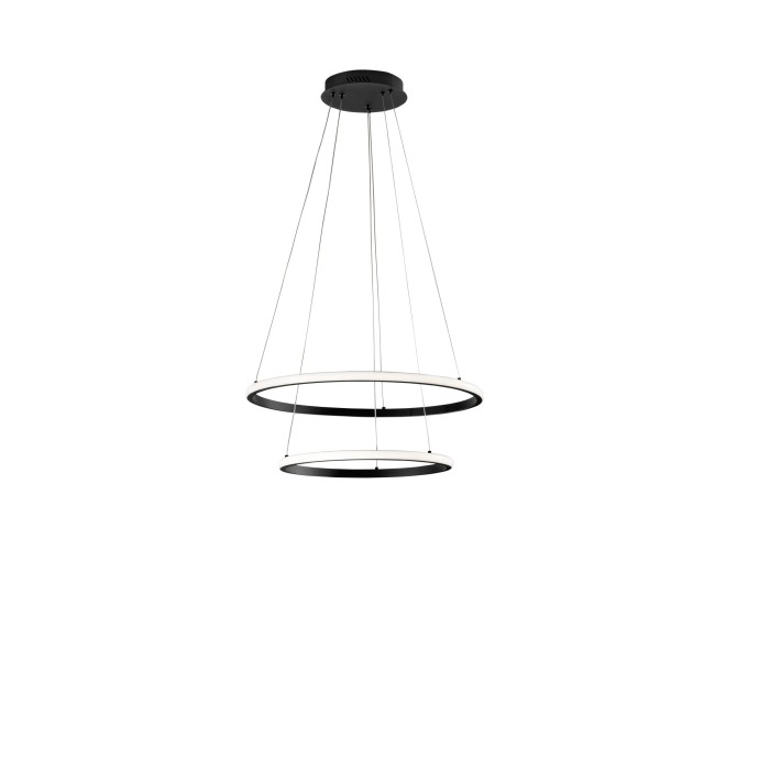 Sospensione LED CCT RGB 31W Ø60/40 cm Nero e Oro - Luce Ambiente e Design