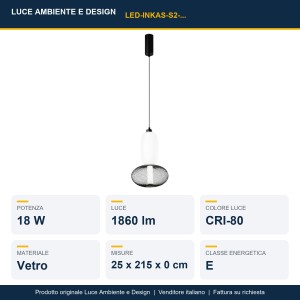 Sospensione LED CCT 18W 2 luci Nero e Oro - Luce Ambiente e Design - foto 2