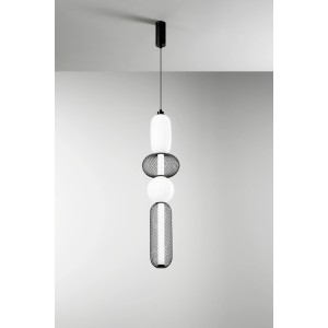 Sospensione LED 36W CCT 4 luci INKAS Nero e Oro - Luce Ambiente e Design - foto 4