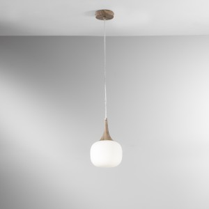Sospensione JAIPUR E14 e legno 17 cm Bianco e Grigio - Luce Ambiente e Design - foto 4