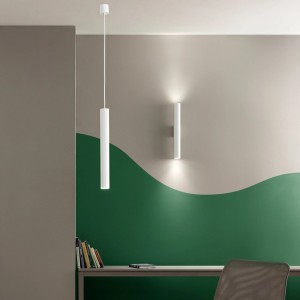 Sospensione LORD 1 luce GU10 240 cm Bianco e Oro - Luce Ambiente e Design
