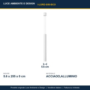 Sospensione GU10 1 luce 255 cm Bianco e Nero - Luce Ambiente e Design - foto 3