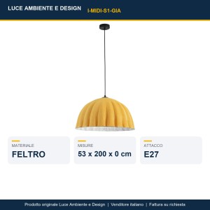 Sospensione E27 1 luce arancione/ MIDI Giallo e Grigio - Luce Ambiente e Design - foto 2