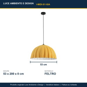 Sospensione E27 1 luce arancione/ MIDI Giallo e Grigio - Luce Ambiente e Design - foto 3