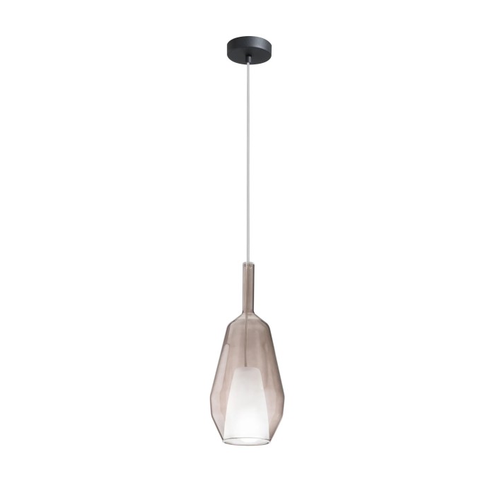 Sospensione in vetro Ø16 cm E27 IP20 PIREX Marrone e Oro - Luce Ambiente e Design