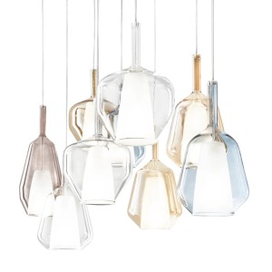 Sospensione in vetro Ø16 cm E27 IP20 PIREX Marrone e Oro - Luce Ambiente e Design - foto 2