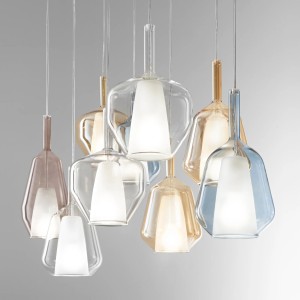 Sospensione in vetro Ø16 cm E27 IP20 PIREX Marrone e Oro - Luce Ambiente e Design - foto 3
