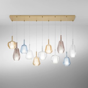 Sospensione in vetro Ø16 cm E27 IP20 PIREX Marrone e Oro - Luce Ambiente e Design - foto 4